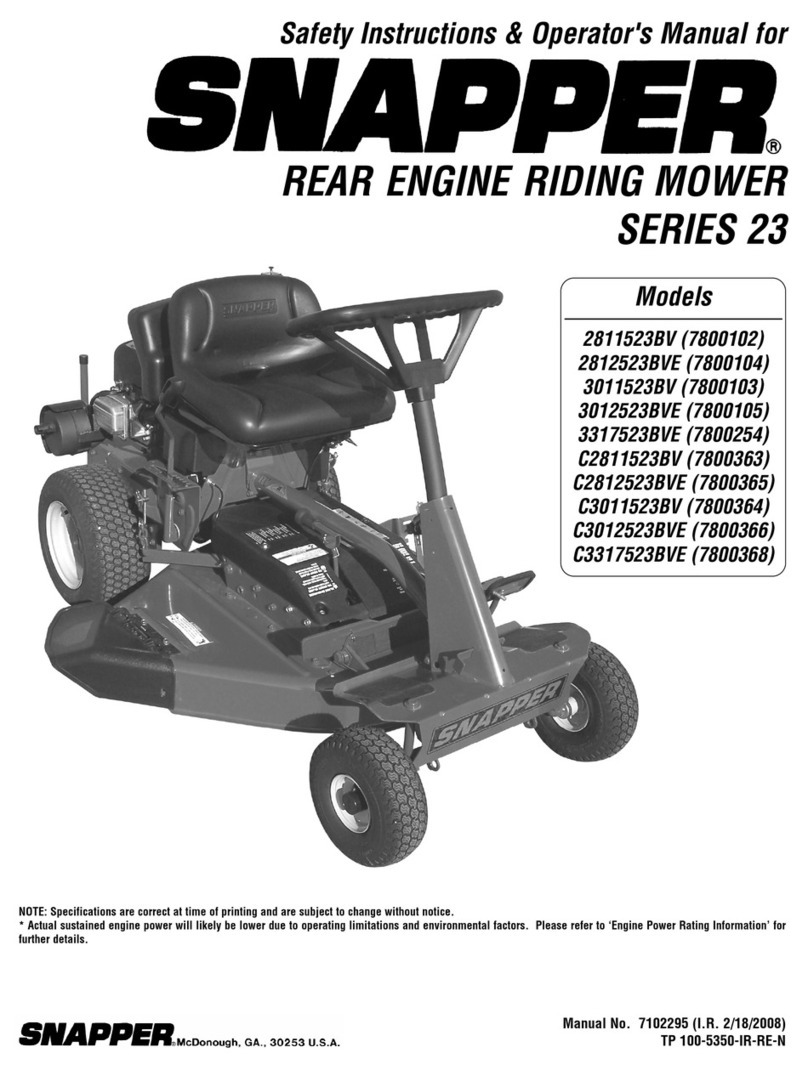 Snapper 3011523BV (7800103) Operation and maintenance manual Snapper 3011523BV (7800103) Operation and maintenance manual