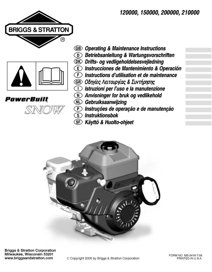Briggs & Stratton MS3419 Installation and operation manual