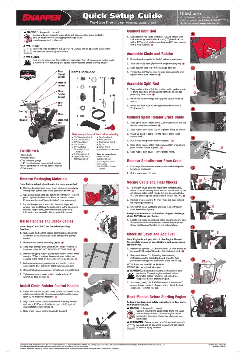 Snapper L1428E User manual Snapper L1428E User manual