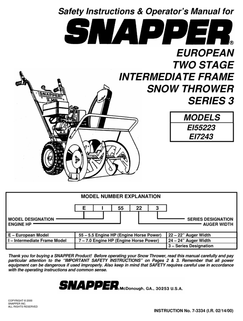 Snapper EI55223 Operation and maintenance manual Snapper EI55223 Operation and maintenance manual
