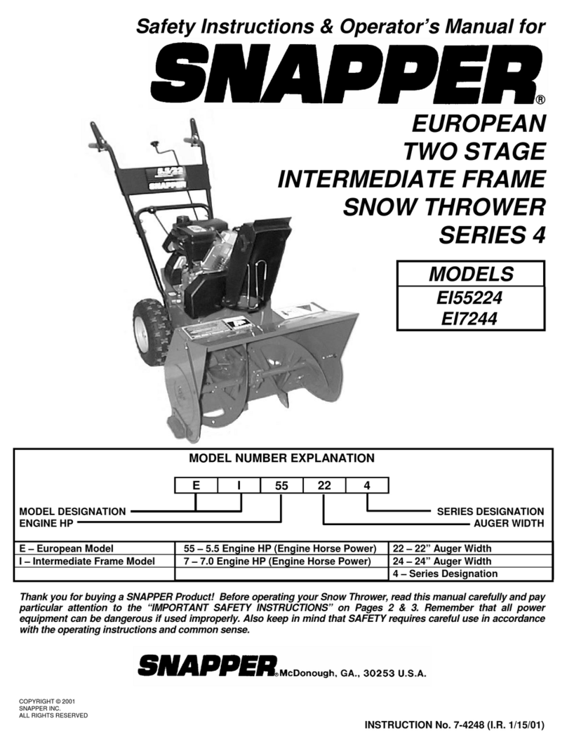 Snapper EI55224 Operation and maintenance manual