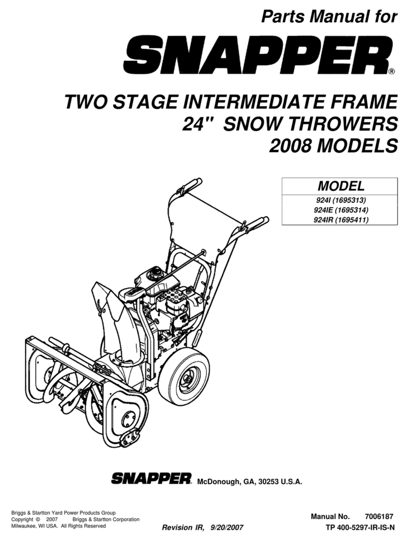 Snapper 924I User manual