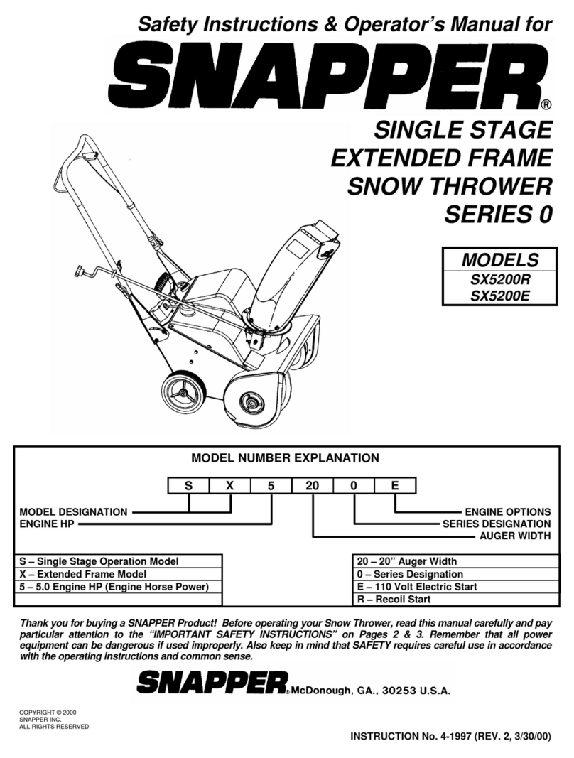 Snapper SX5200R, SX5200E Operation and maintenance manual Snapper SX5200R, SX5200E Operation and maintenance manual