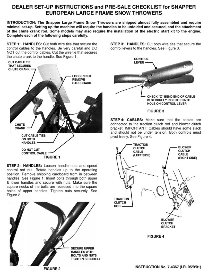 Snapper Snow Thowers Setup instructions