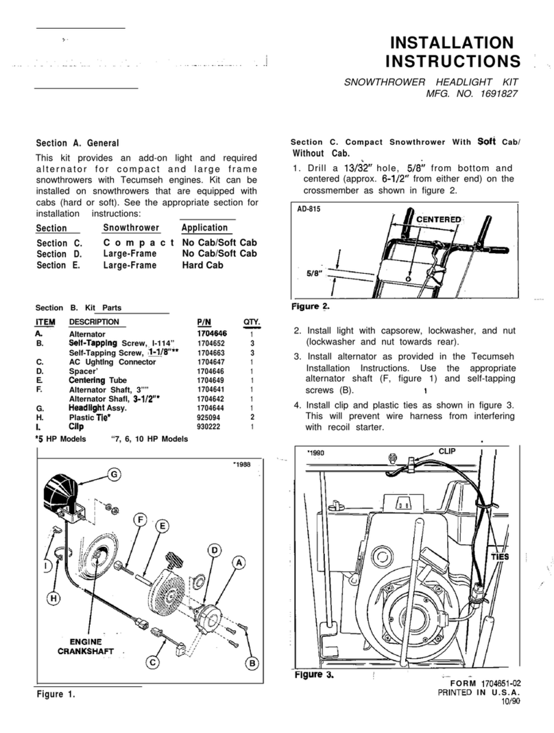 Snapper 1691827 installation instructions