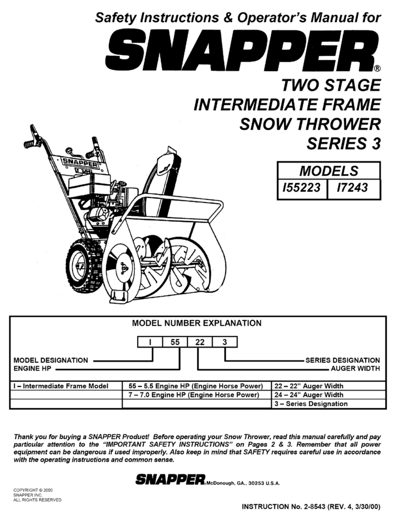 Snapper 155223 Operation and maintenance manual