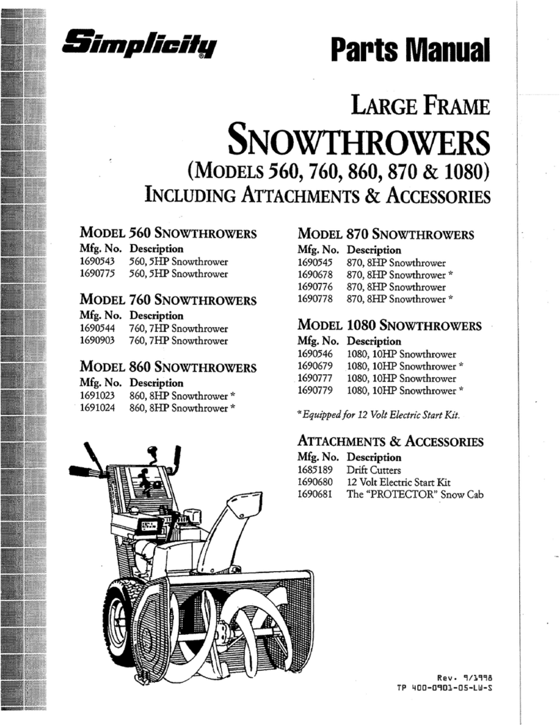 Simplicity 760 User manual