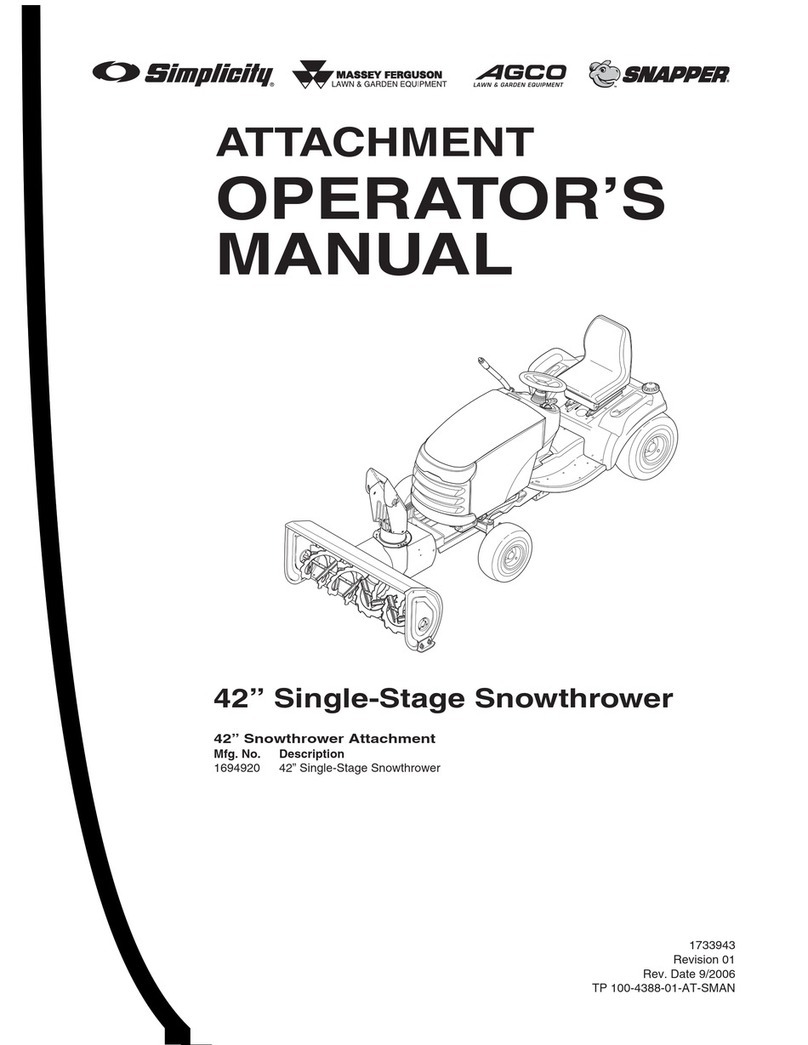 Snapper 42" Single-Stage Snowthrower Operator's manual