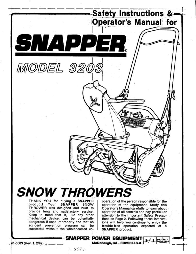Snapper 3203 Series Operation and maintenance manual