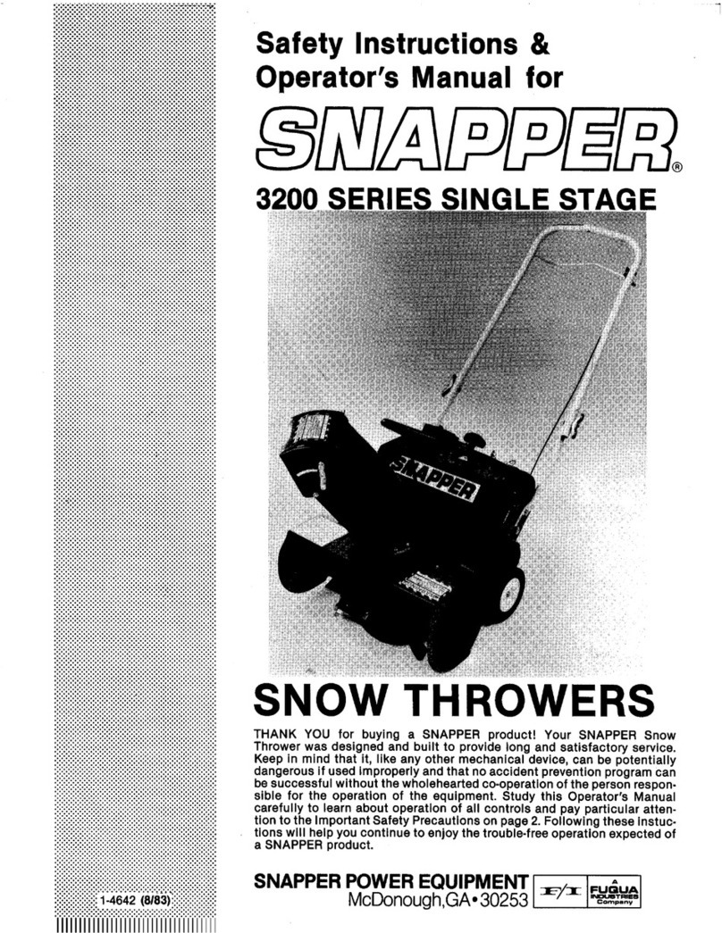 Snapper 3200 Series Installation instructions