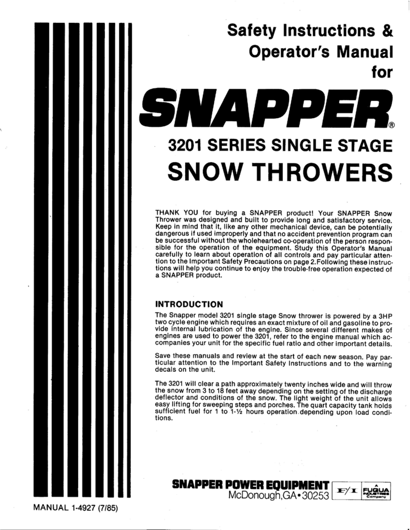 Snapper 3201 Series Operation and maintenance manual