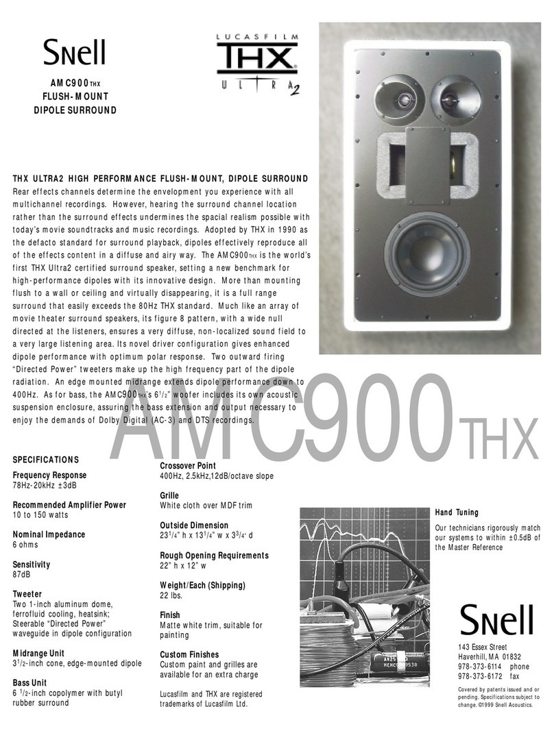 Snell AMC 900 THX Specifications