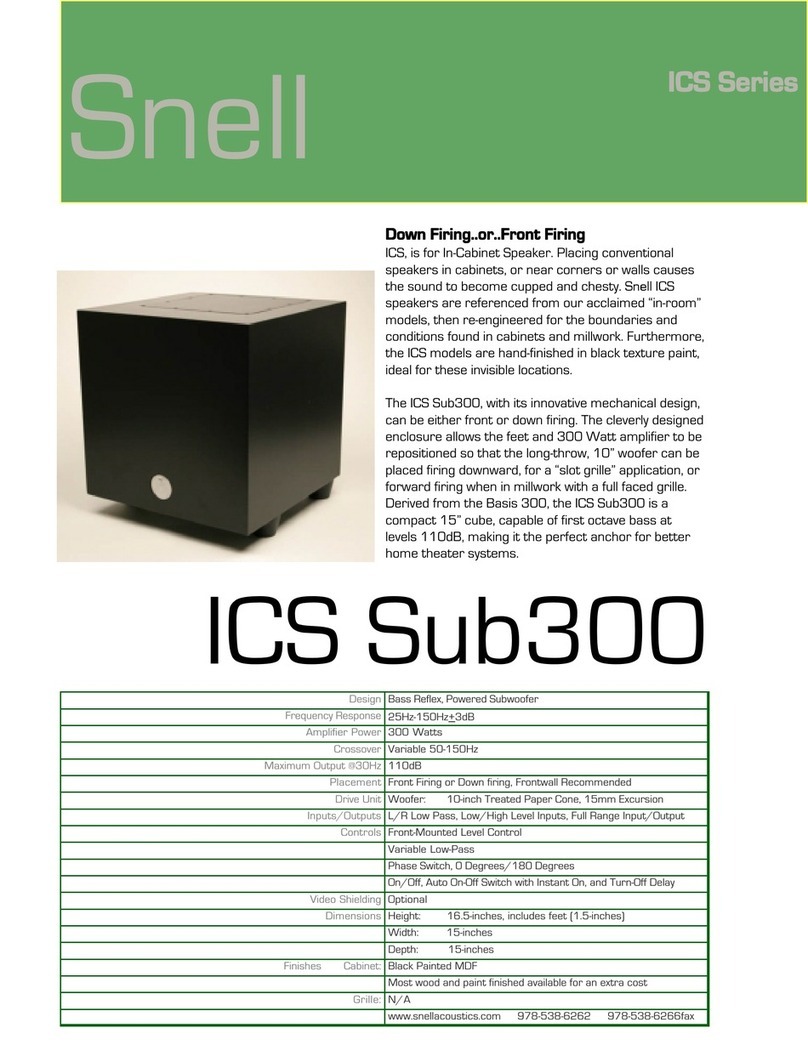 Snell ICS Sub300 User manual Snell ICS Sub300 User manual