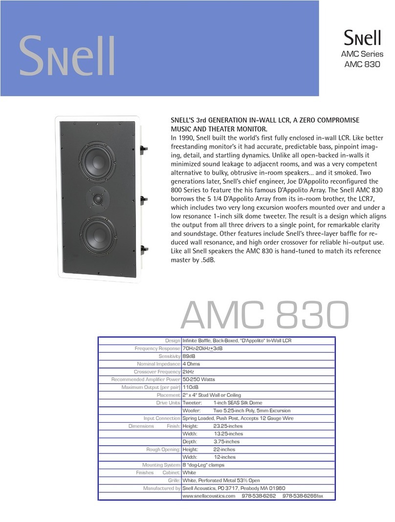 Snell AMC 830 Specification sheet