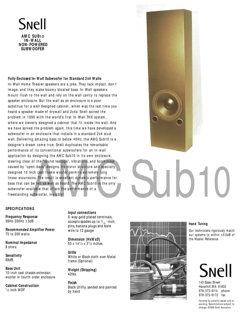Snell AMC Sub 10 Specifications