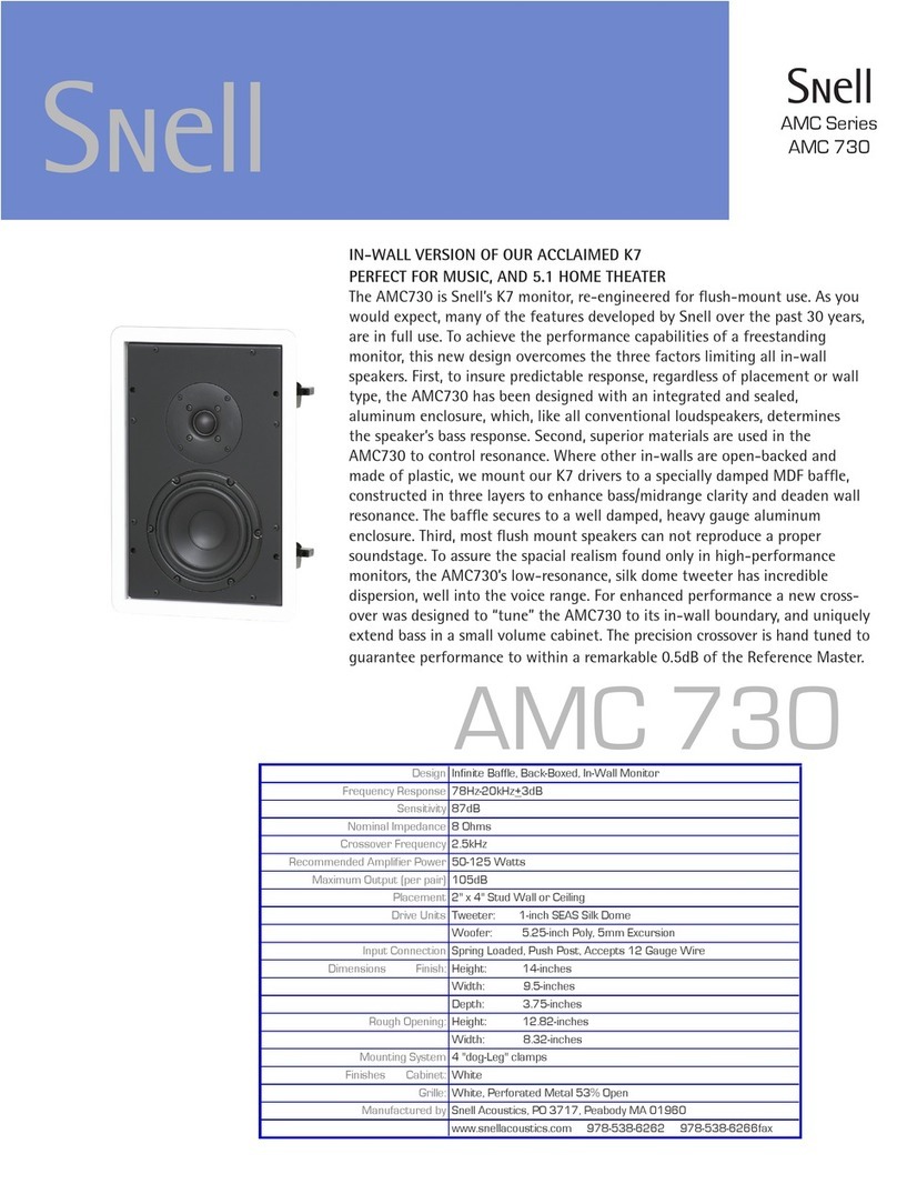 Snell AMC 730 Specification sheet