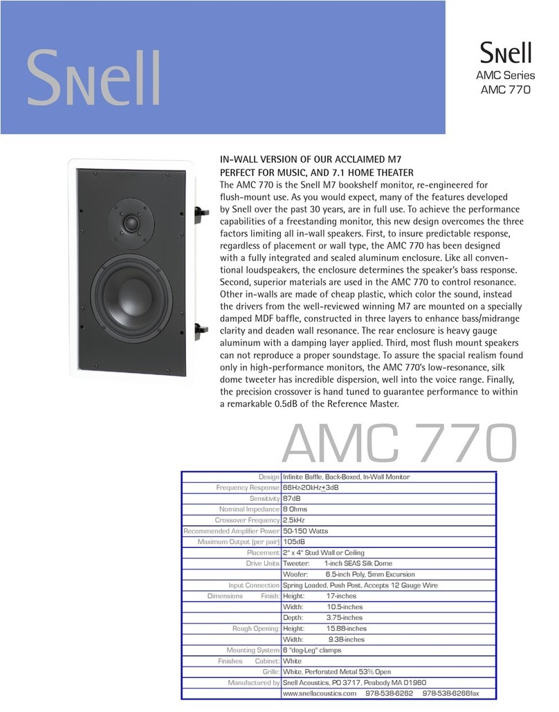 Snell AMC 770 Specification sheet
