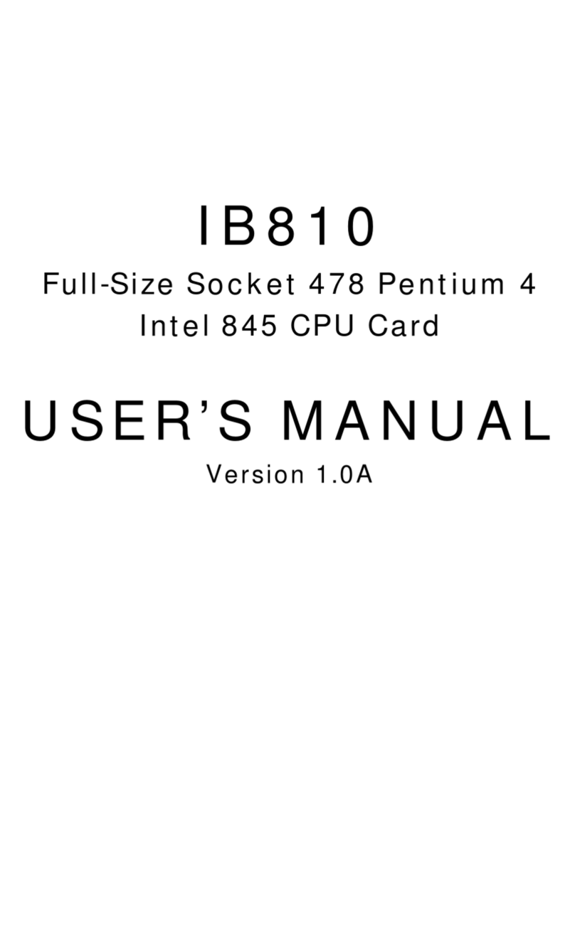 Socket Pentium 4 Full Size PICMG CPU Card IB810 user manual