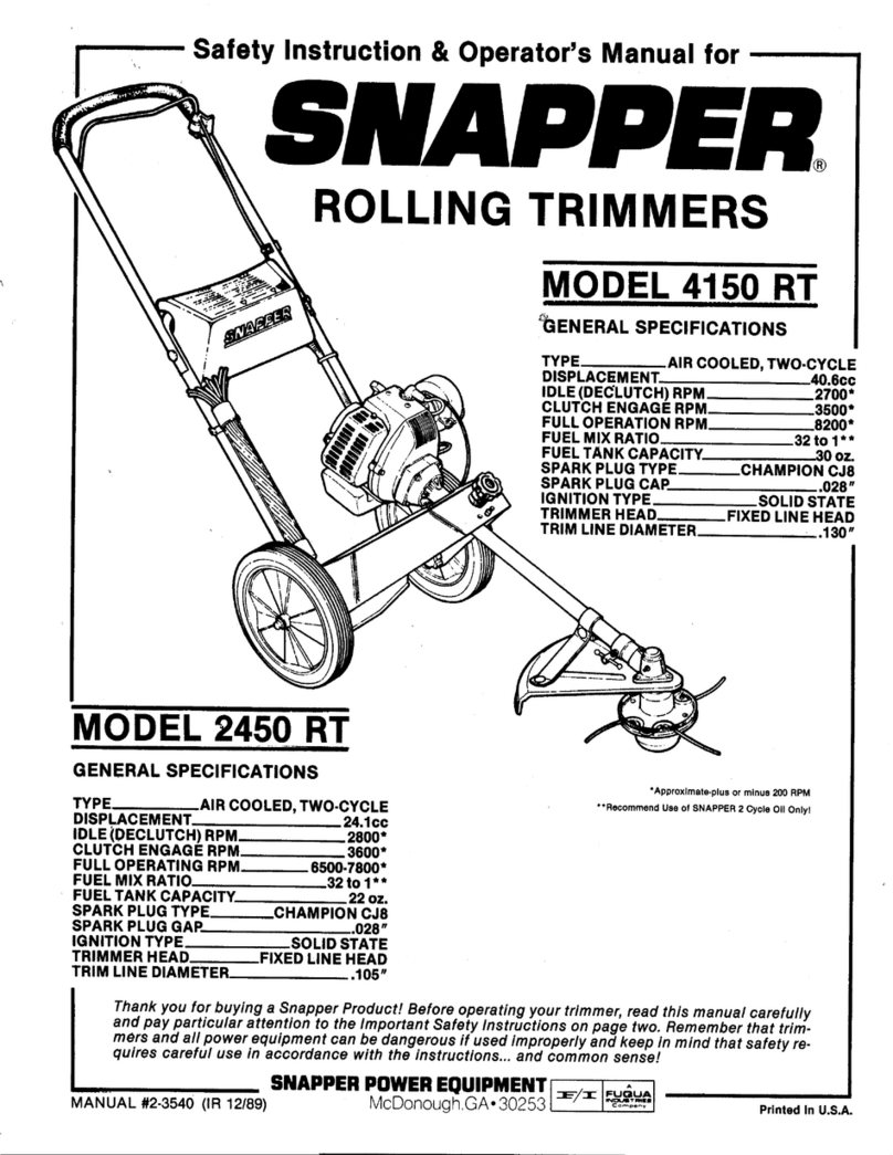 Snapper 4150 RT Operation and maintenance manual Snapper 4150 RT Operation and maintenance manual
