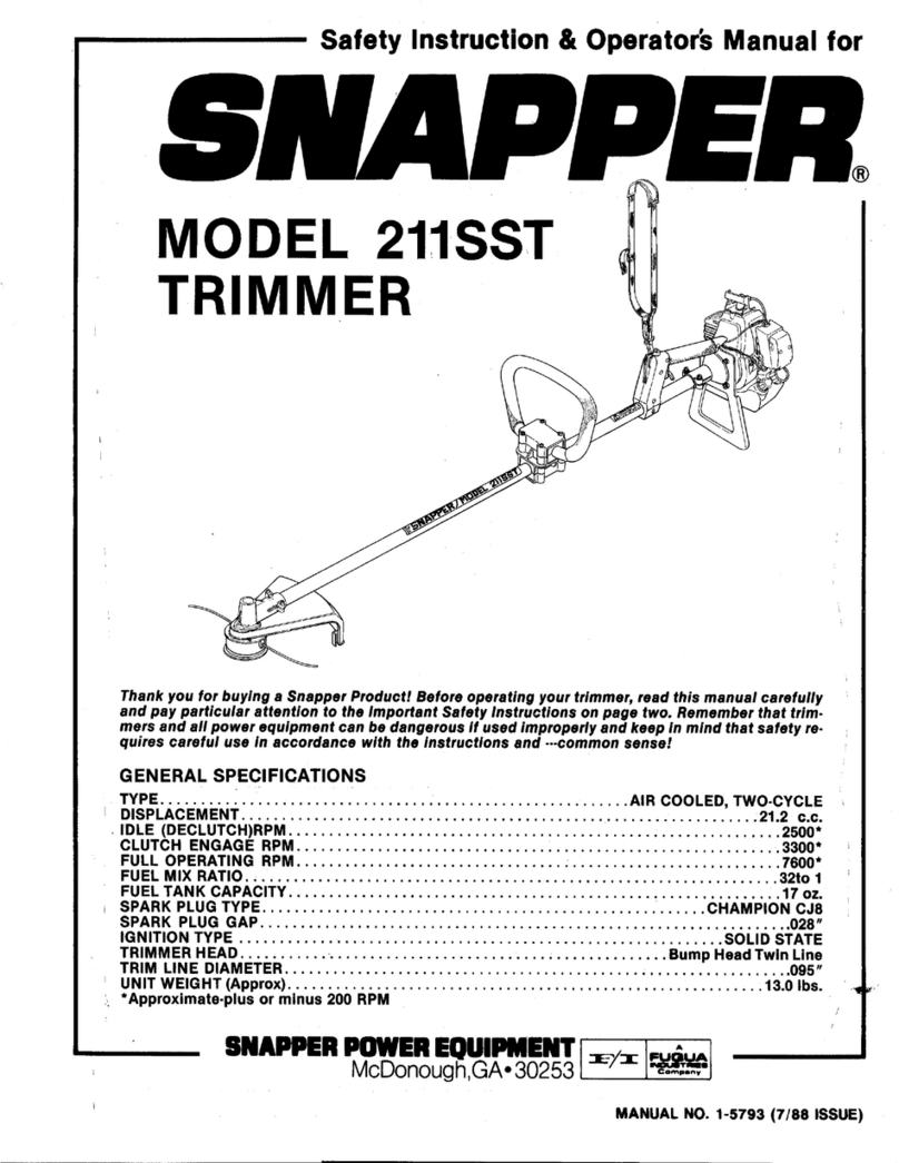 Snapper 211SST Operation and maintenance manual Snapper 211SST Operation and maintenance manual