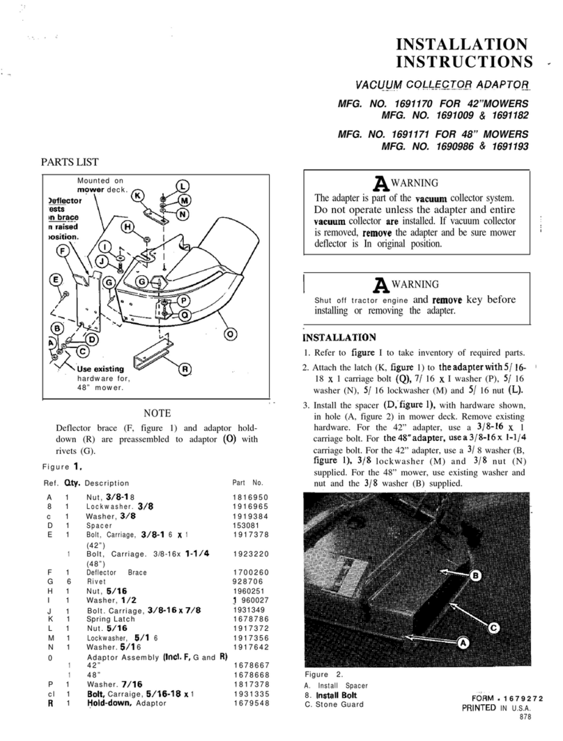 Snapper 2730 installation instructions