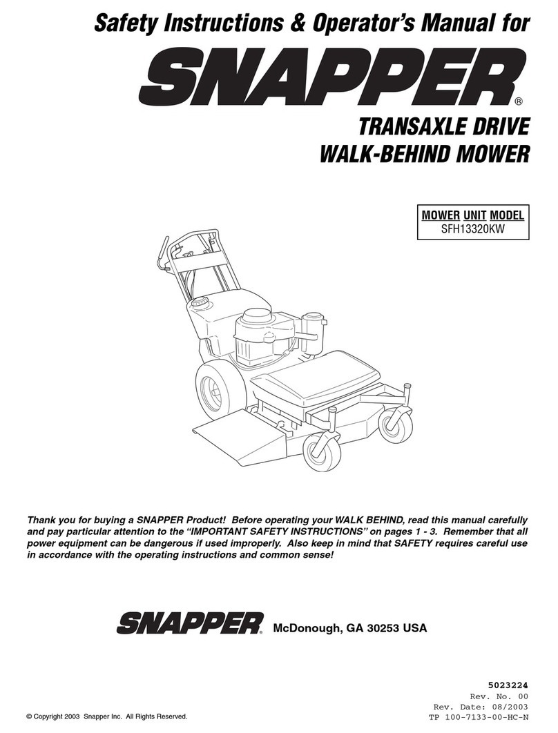Snapper SFH13320KW Safety instructions & operator's manual Snapper SFH13320KW Safety instructions & operator's manual