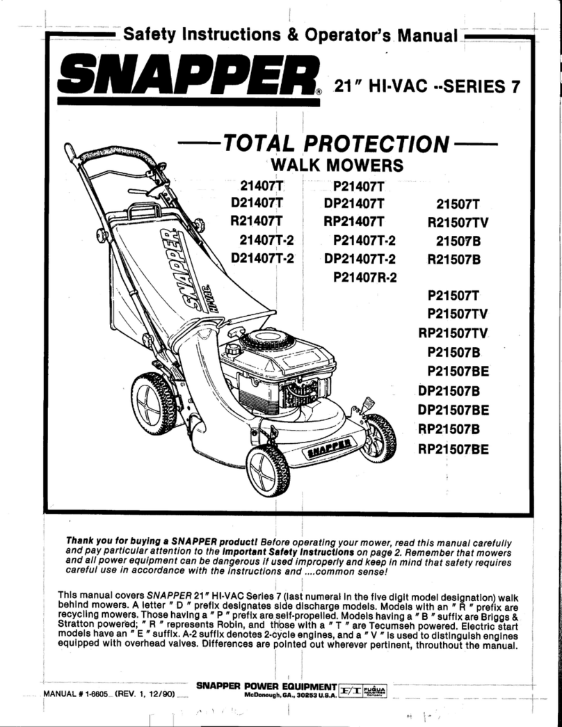 Snapper 21" Series 7 User manual Snapper 21" Series 7 User manual