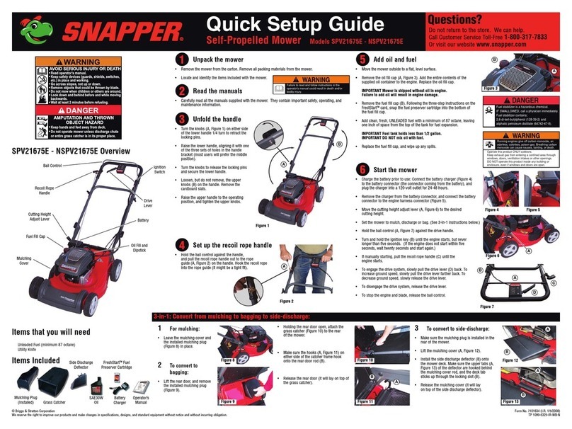 Snapper NSPV21675E User manual