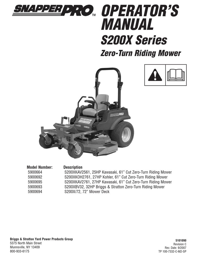 Snapper S200X/72 User manual Snapper S200X/72 User manual