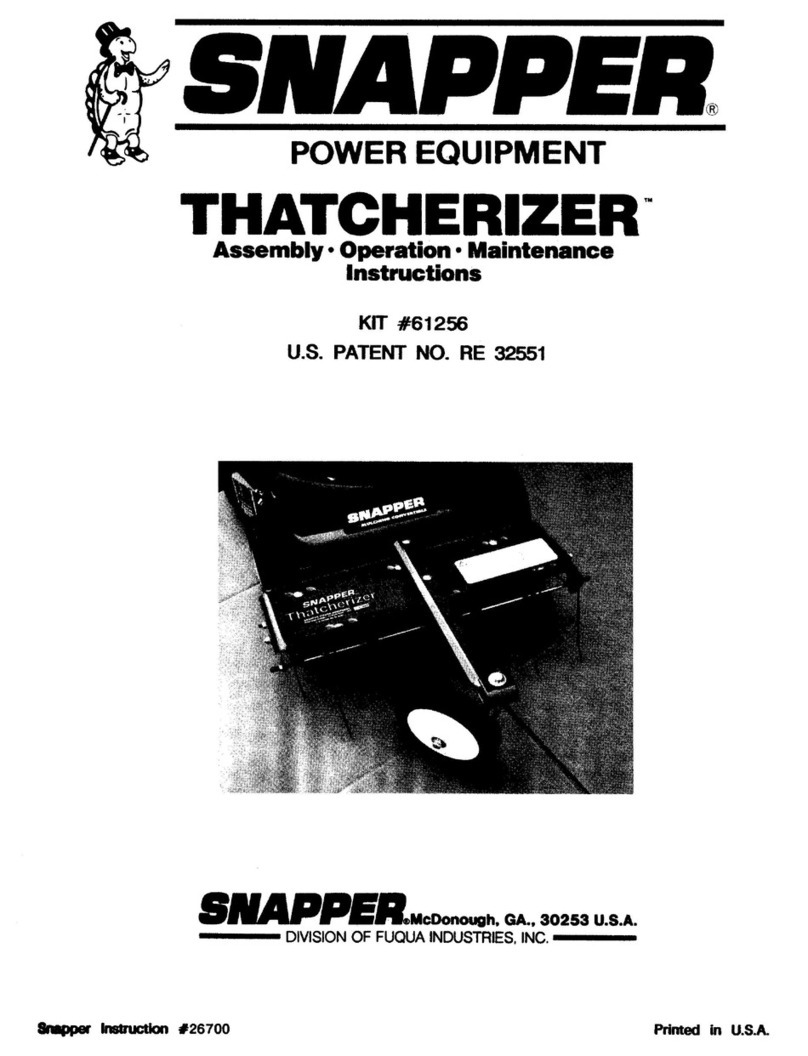 Snapper Thatcherizer 61256 Installation and operation manual Snapper Thatcherizer 61256 Installation and operation manual