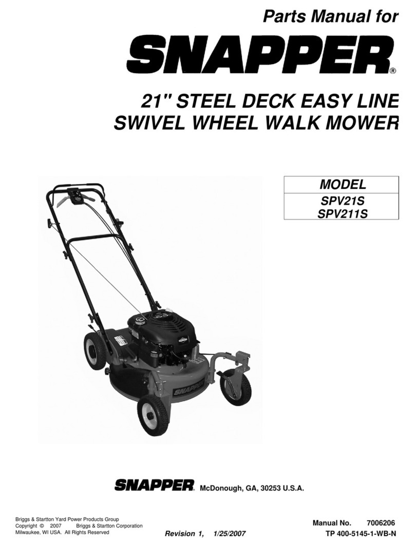 Snapper SPV211S User manual Snapper SPV211S User manual
