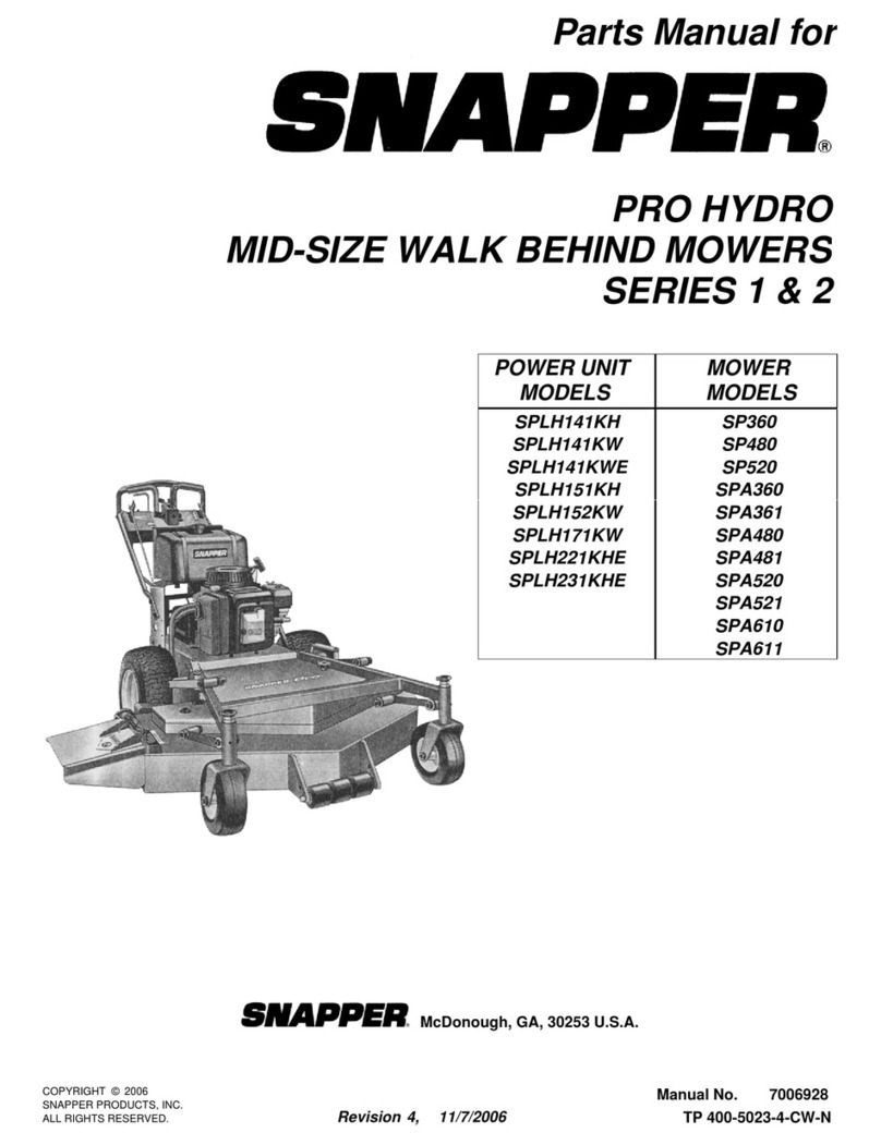 Snapper PRO HYDRO SPA521 User manual Snapper PRO HYDRO SPA521 User manual