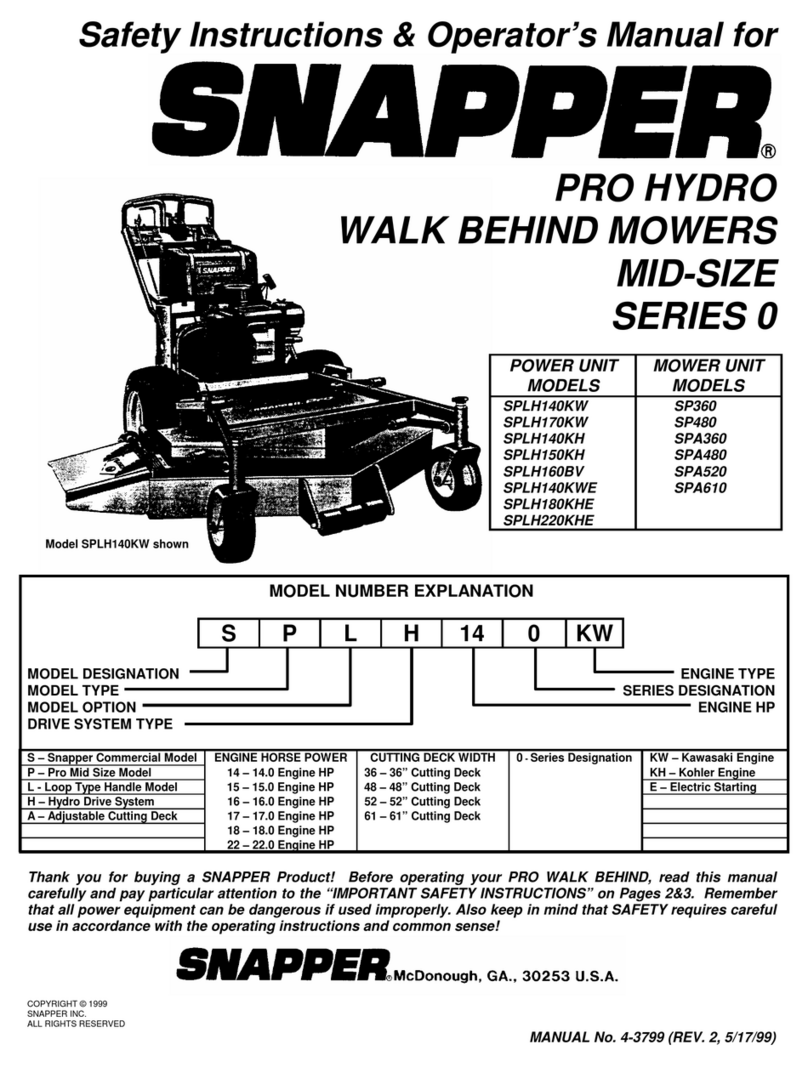 Snapper SP360 Operation and maintenance manual Snapper SP360 Operation and maintenance manual