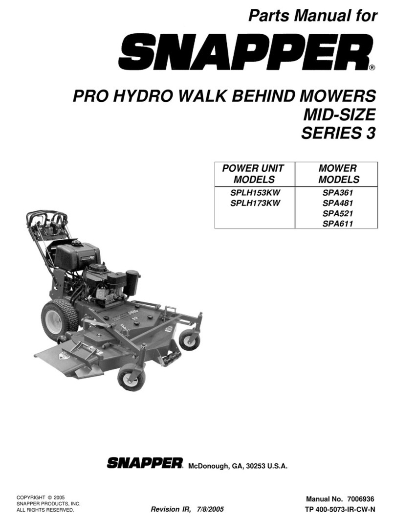 Snapper PRO HYDRO SPA361 User manual