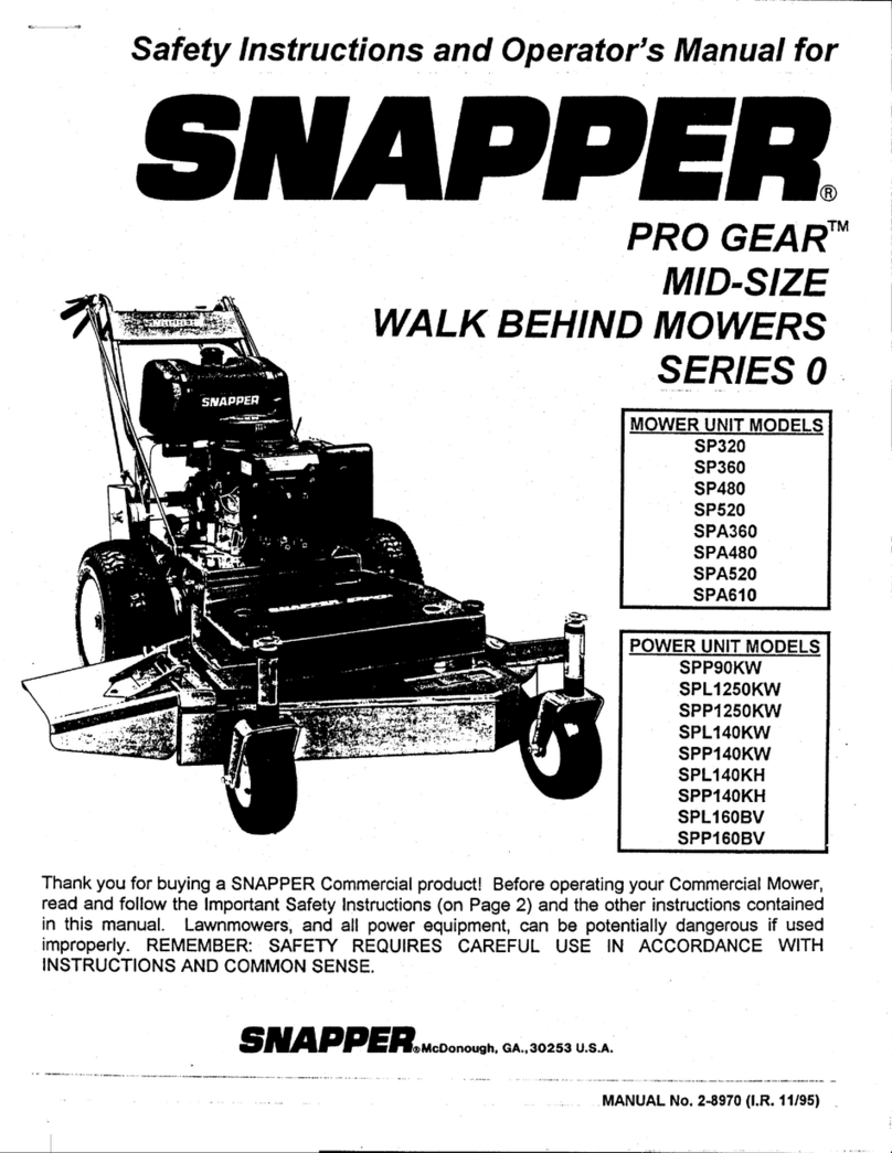 Snapper SP320 Operation and maintenance manual