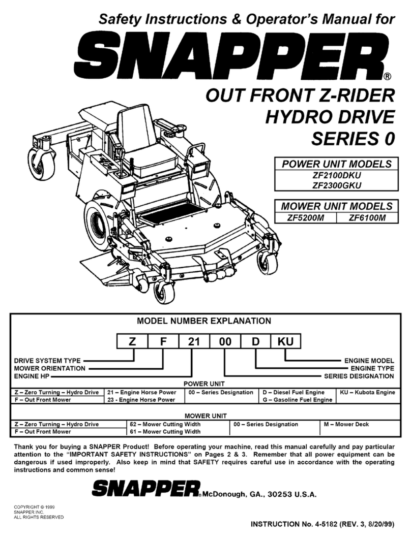 Snapper ZF2100DKU Operation and maintenance manual