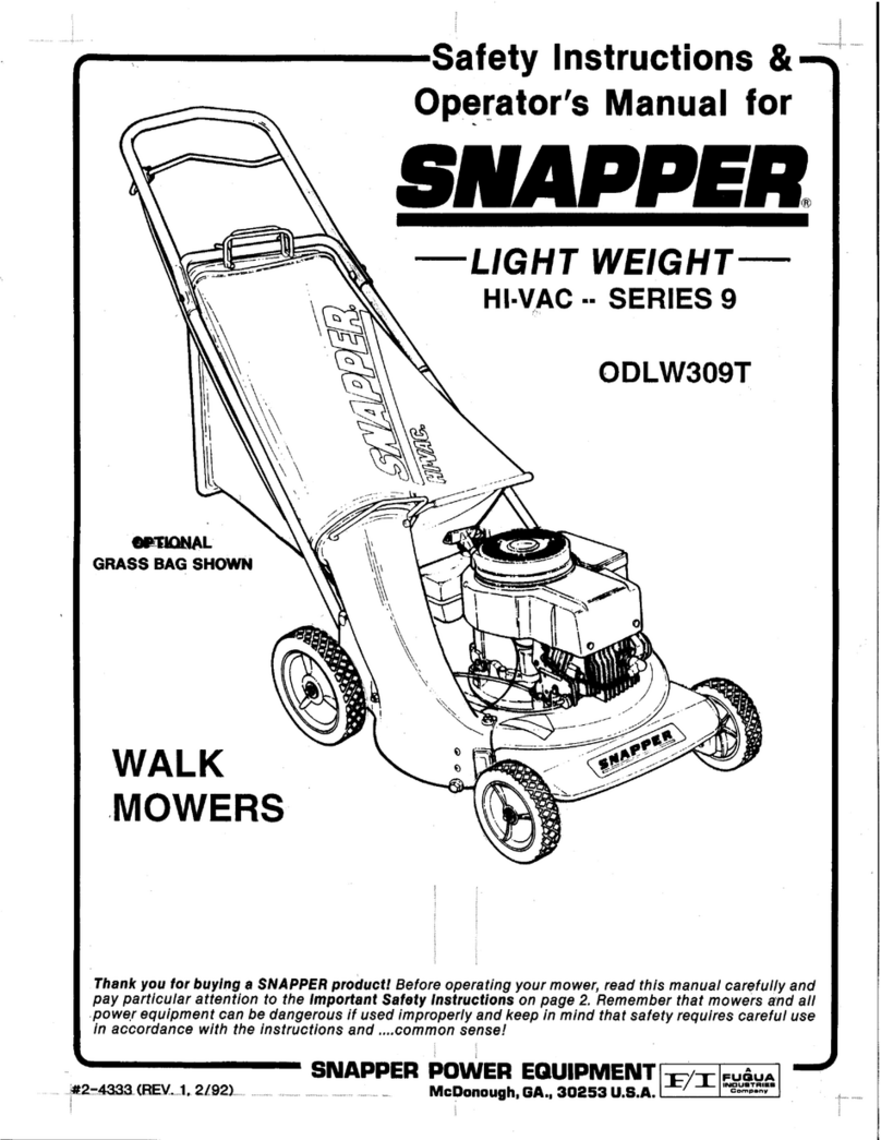Snapper ODLW309T Operation and maintenance manual