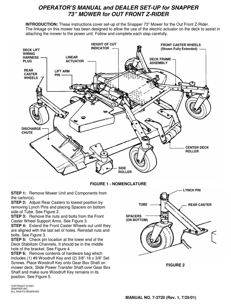 Snapper Out Front Z-rider Mower Operator's manual Snapper Out Front Z-rider Mower Operator's manual