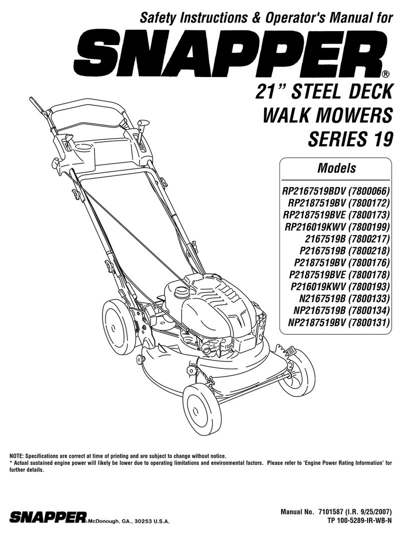 Snapper NP2167519B Operation and maintenance manual Snapper NP2167519B Operation and maintenance manual
