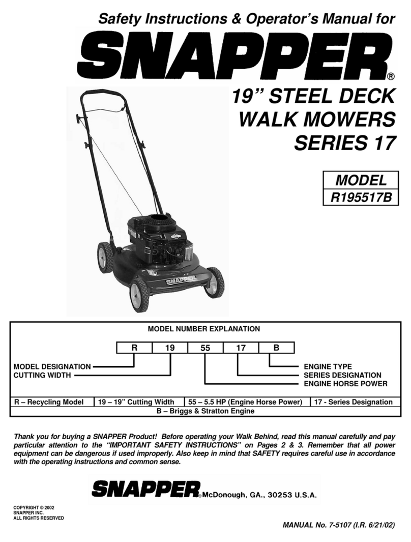 Snapper R195517B Operation and maintenance manual