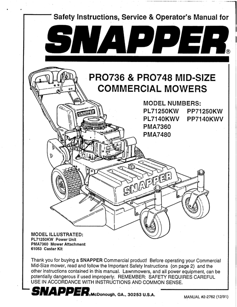 Snapper PP71250KW Operation and maintenance manual Snapper PP71250KW Operation and maintenance manual