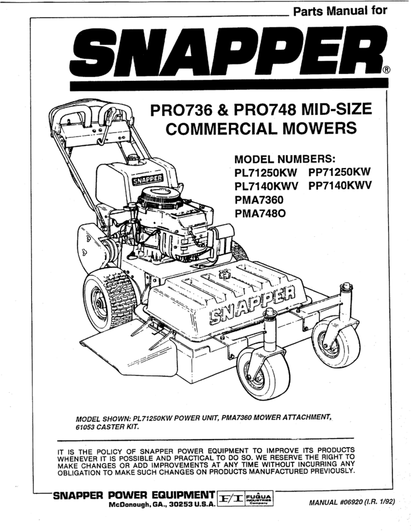 Snapper PL71250KW User manual
