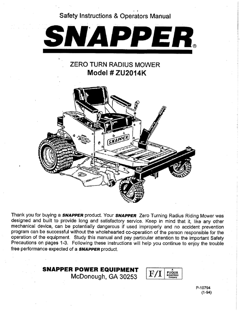 Snapper ZU2014K Operation and maintenance manual