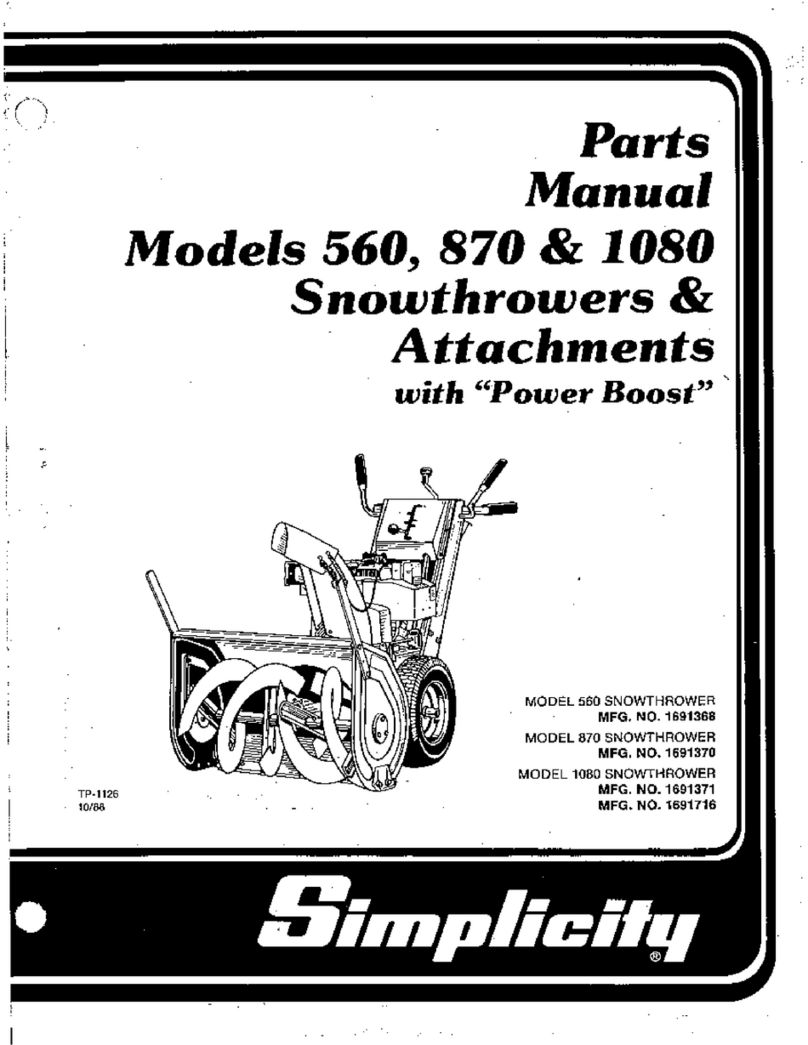 Simplicity Sno-Away 10-80 User manual