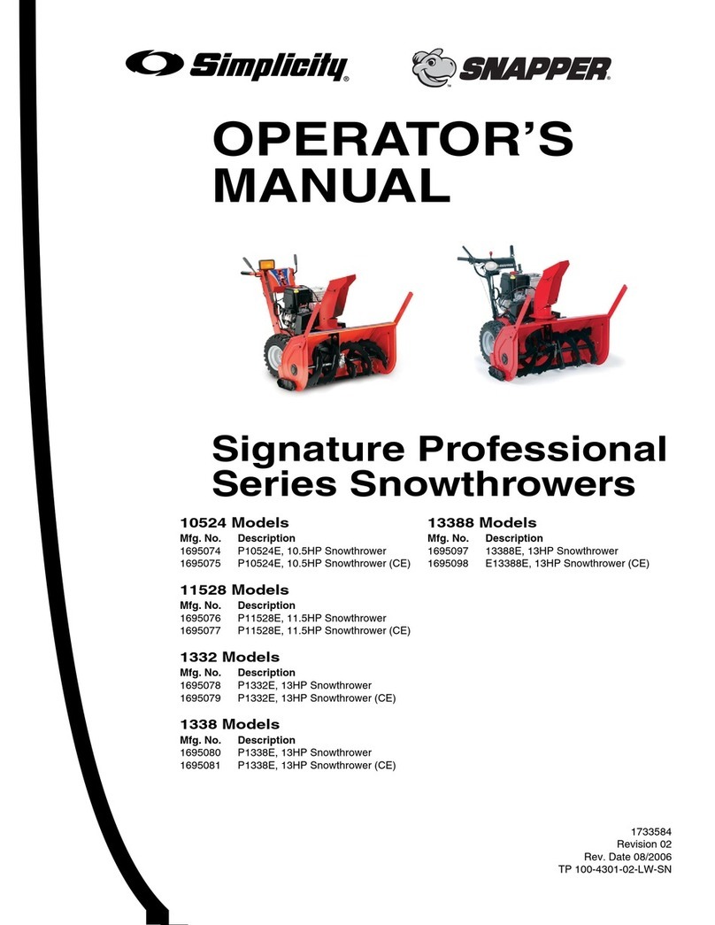 Snapper 10524, 11528, 1332, 13388, 133 User manual
