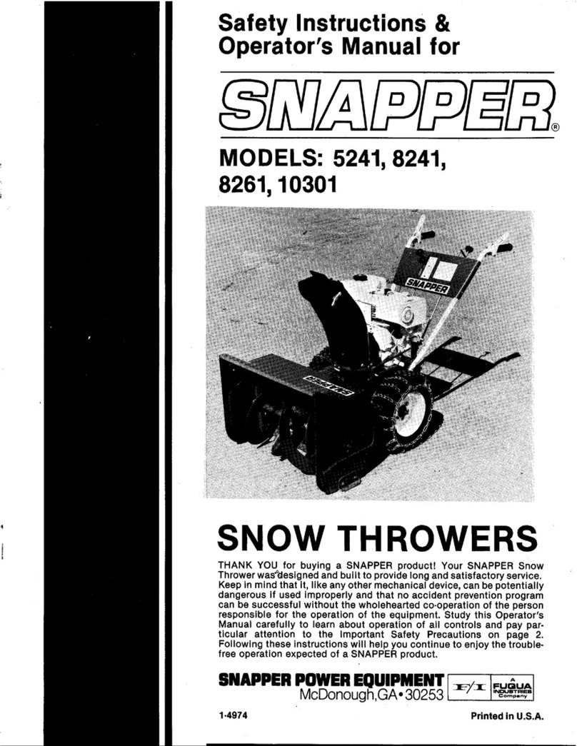 Snapper 10301 Operation and maintenance manual