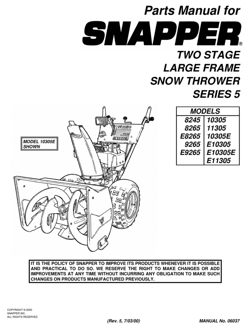 Snapper 10305E User manual