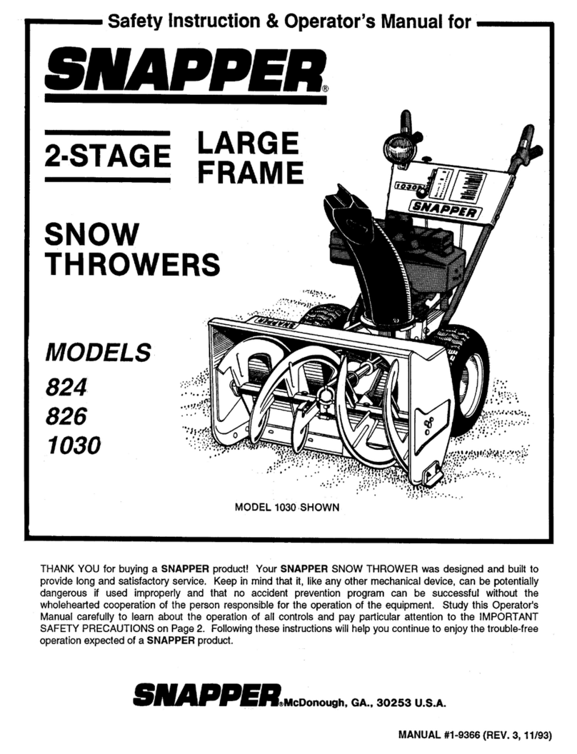 Snapper 1030 Operation and maintenance manual