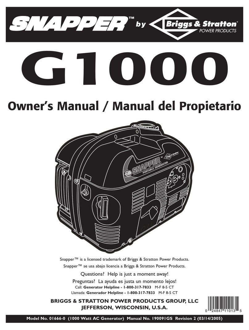 Snapper G1000 1666-0 owner's manual Snapper G1000 1666-0 owner's manual