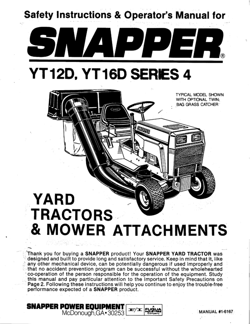 Snapper YT16D Series 4 Operation and maintenance manual